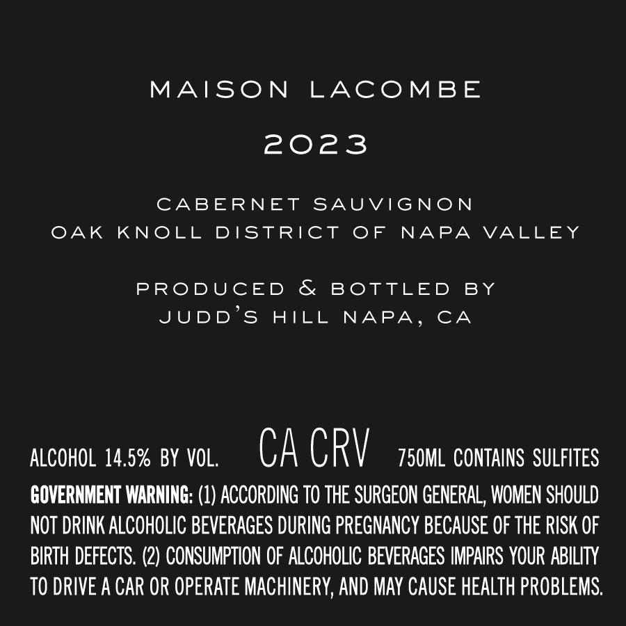 2023 Cabernet Sauvignon, Oak Knoll District, Napa Valley