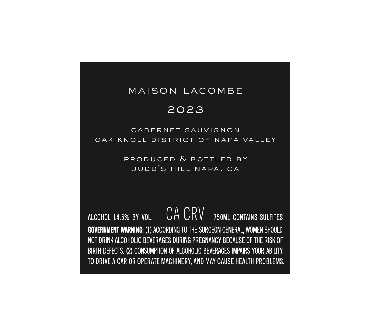 2023 Cabernet Sauvignon, Oak Knoll District, Napa Valley